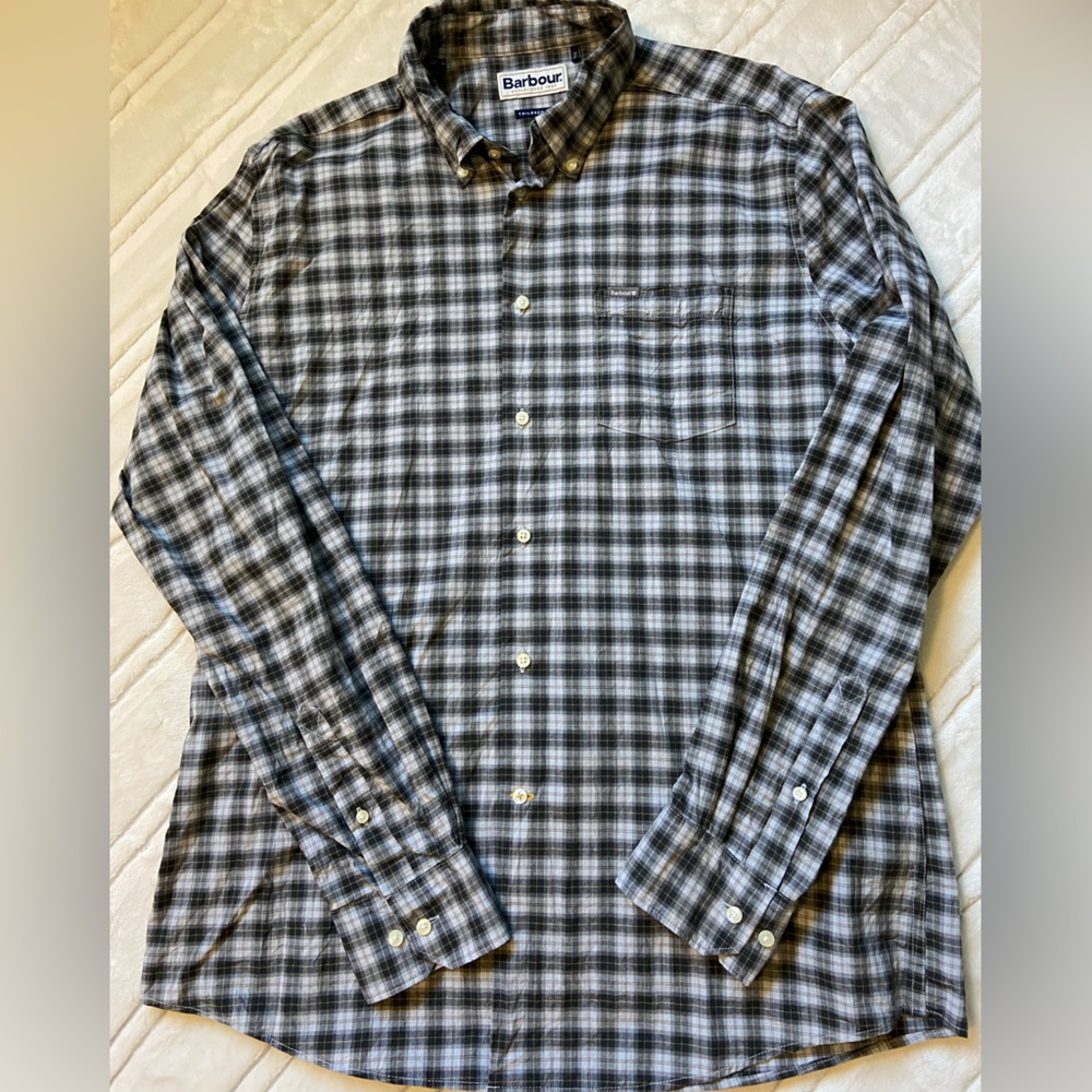Barbour Tailored Fit Plaid Shirt - Size Medium